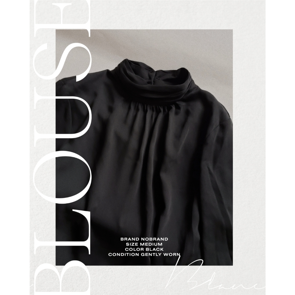 SATIN BLOUSE high neck